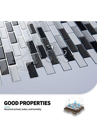Art3d Tabakalar Ve Çıkartma Backsplashes Fayans Vinyl Mutfak Duvar Stikers, 6 Adet, Vinil, A 01, 12in X 12in