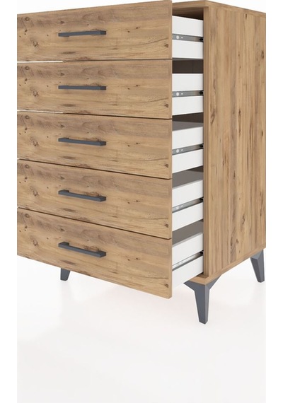 Hyperion Komodin 5 Çekmeceli 60x44x96 Çam-çam Çam
