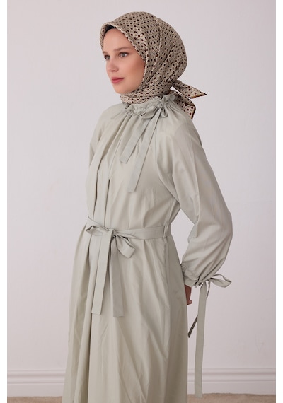Belli Monogram Desen %100 Twill İpek Eşarp Be18 Krem
