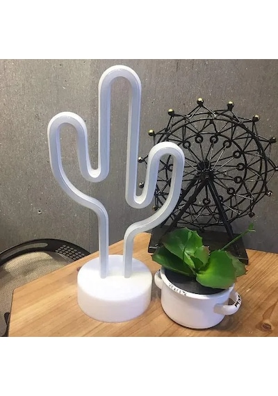 Zensaas41 Neon Işıklı Kaktüs Masa Gece Lambası Zensaa56 Renkli