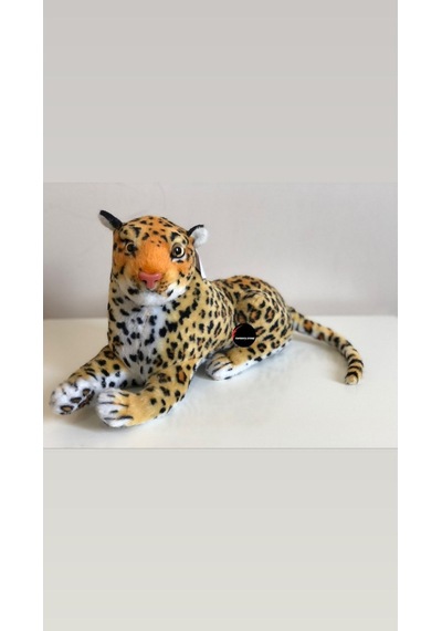 Sesli Kükreyen Leopar Peluş 40 Cm Kahverengi
