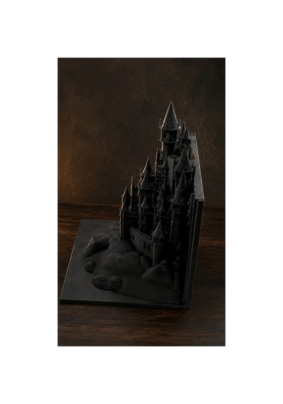 Şato Kitap Tutucu Gotik Kale Kitap Desteği 3d Baskı Dekoratif Kitaplık Aksesuarı Siyah