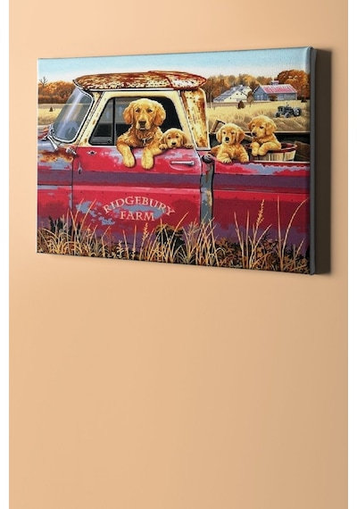 Webstyle Sayılarla Boyama Seti Kasnaklı Köpek Ailesi Kamyonette 40 X 50 Cm
