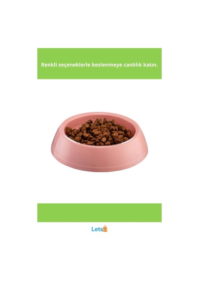 Kaliteli Plastik Büyük Yuvarlak Mama Kabı Mor Mavi Yeşil Pembe 21.5 Cm
