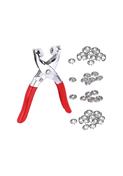 Metal Çıtçıtlı Düğme Pensesi Ve Düğmesi 25 Set Karışık Renk
