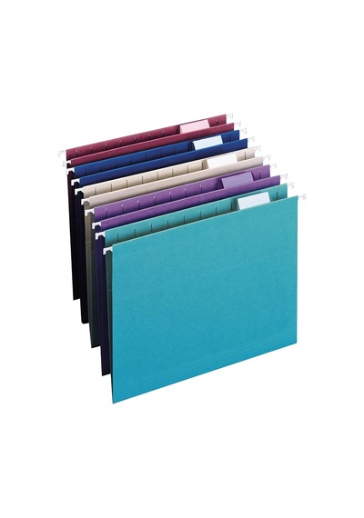 4 X Askılı File Folder With Tab, 1/5-cut Adjustable Tab, Letter Size, Çeşitli Jewel Tone Colors, 25 Box 64056 By