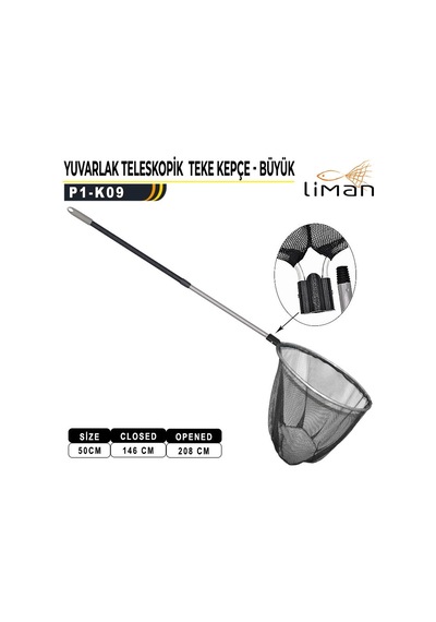 Liman Yuvarlak Teleskopik Teke Kepçe Büyük