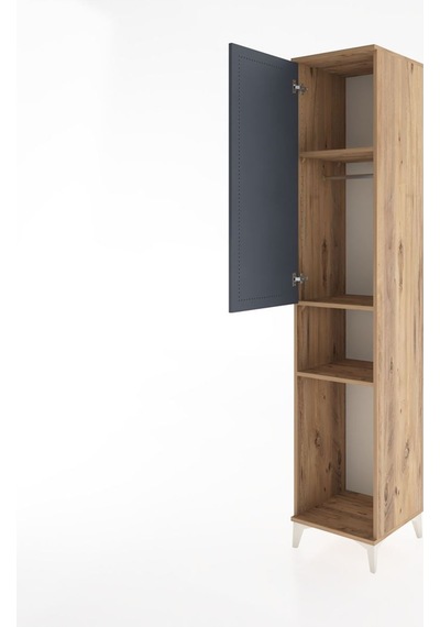 Hyperion Dolap 3 Raflı Tek Kapaklı Tek Askılı 44x44x221 Çam-a... Çam