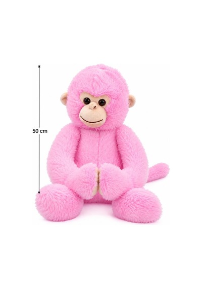 Pembe Peluş Maymun 50 Cm Çok Renkli