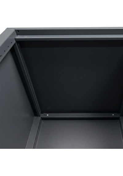 Alfafonet Ziglat Serisi Kilitli Metal Home Office Dolabı Cam Kapaklı Antrasit Gri Ral 7016 450x1050x450 Mm
