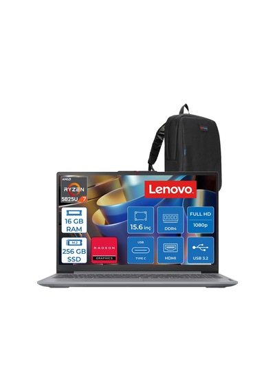 Lenovo IdeaPad Slim 3 15ABR8 882XM00U4TXF01 R7-5825U 16 GB 256 GB SSD 15.6" Free Dos Dizüstü Bilgisayar