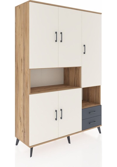Hyperion Dolap 10 Raflı 2 Çekmeceli 5 Kapaklı 132x44x195 Çam-aytaşı/antrasit Aytası/antrasıt Hyperion Dolap 10 Raflı 2 Çekmeceli 5 Kapaklı 132x44x195 Çam-aytaşı/antrasit Aytası/antrasıt