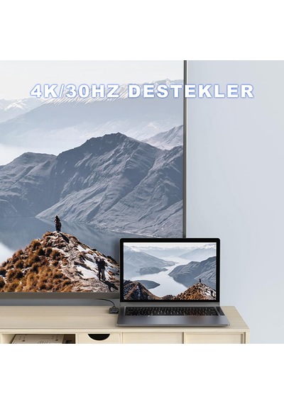 Type-c Hdmi Usb 3.0 Pd Şarj Giriş Mini Taşınabilir Çevirici Adaptör Bx3h