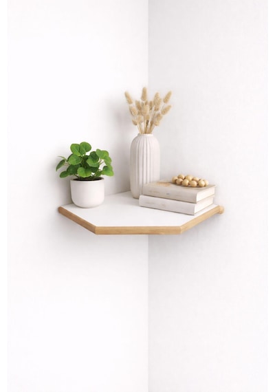 Köşe Raf Düzenleyici Mdf Açık Beyaz