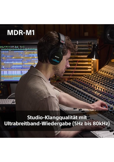 Sony Mdr-m1 Studio Kapalı Arka Kulaklık - Kablolu, Ultra Geniş Bant Oynatma 5hz-80khz , Stüdyo Kaydı Ve Karıştırma İçin İdeal, Hafif Tasarım 216g , 2 Çıkarılabilir Kablo İçerir, Siyah