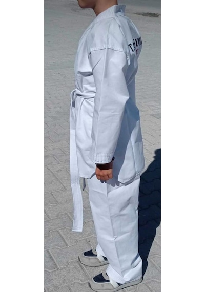 Nabız Taekwondo Nabız Tekvando Tekvando Acemi Elbise Kıyafeti Dobok Beyaz Yaka Beyaz