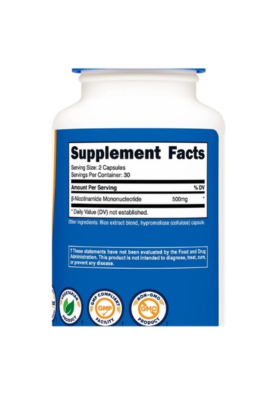 Nutricost Nmn Nicotinamide Mononucleotide 500mg 60 Caps Diğer