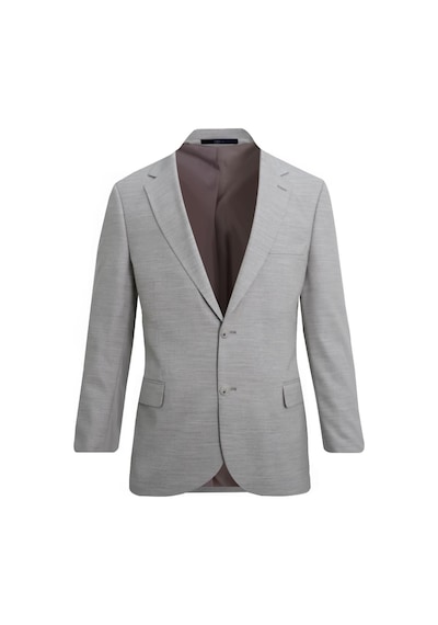 Uki Gri Comfort Fit , Mono Yaka, 2 Düğme Çift Yırtmaç Çizgili Klasik Takım Elbise