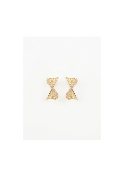 Xuping 14k Gold Rengi Kuyumcu İsçiligi Modern Tasarim Tas Detay Kararmaz Kadin Halka Küpe Bej - 903788081 Bej