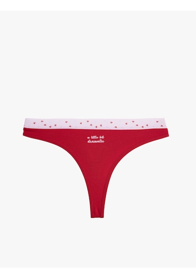 Koton Pamuklu Rahat Kesim Kalpli Baskılı String Külot Kırmızı 6slk30096mk Kırmızı Koton Pamuklu Rahat Kesim Kalpli Baskılı String Külot Kırmızı 6slk30096mk Kırmızı