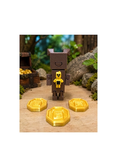 Super Bear Adventure Oynar Eklemli Tekli Figür Seti Bareen,tilki Ve Kutu Çantalı + 3 Fiziksel Gold Oyun Parası