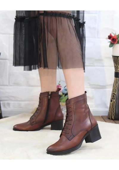 Castle Black Castleblack 92159-1 Taba Kadın Kışlık Deri Bot Taba