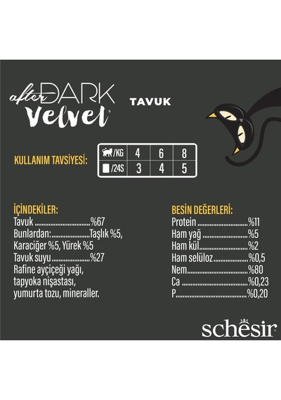 Schesir After Dark Mousse Tavuk Etli Tahılsız Yetişkin Kedi Konservesi 80 Gr