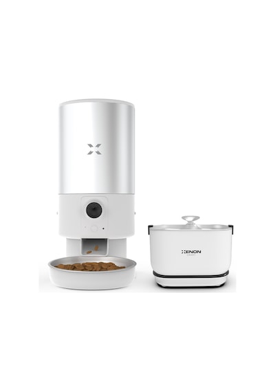 Xenon Smart Akıllı Otomatik 5lt Kedi Mama Kabı Ultra Sessiz Bataryalı Su Pınarı 2'li Pet Seti