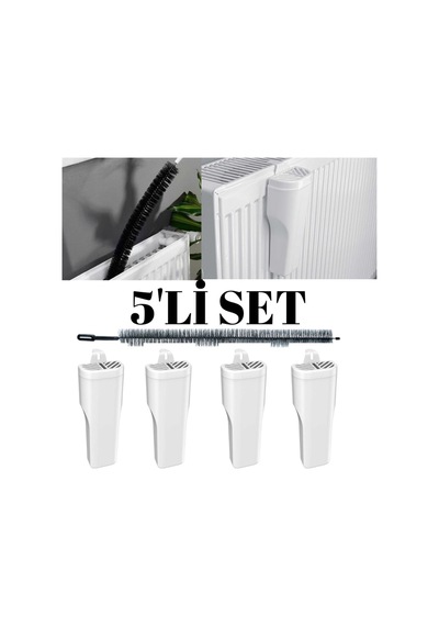 5'li Set 4 Adet Kalorifer Petek Oda Nemlendirici 1 Adet Kalorifer Temizleme Fırçası Seti Beyaz Tr Diğer