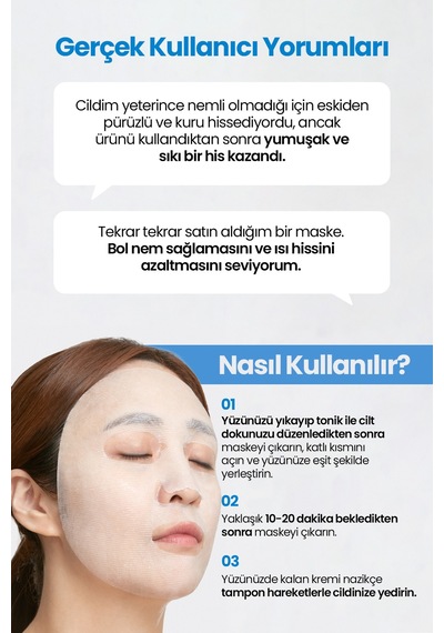 Hassas Cildi Serinleten Nemlendirici Krem İçeren Kağıt Maske Realbarrıer Aqua Soothing Cream Mask