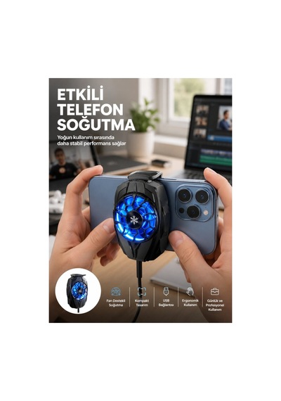 Telefon Soğutucu Fan Güçlü Motor Radyatör Cep Telefon Soğutma - Hs08374529-8335 Renkli