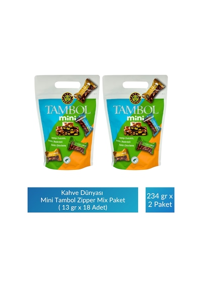 Kahve Dünyası Mini Tambol Zipper Mix Paket 13 Gr X 18 Adet X 2 Paket