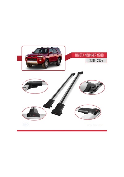 Toyota 4runner N280 2010 Ve Sonrası İle Uyumlu Fly Model Ara Atkı Tavan Barı Gri