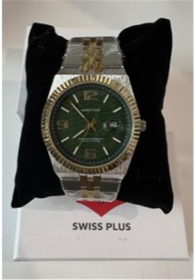 Swiss Plus Man Watch Premium Seri Model-3 St3450ags Green-gold Kol Saati Diğer