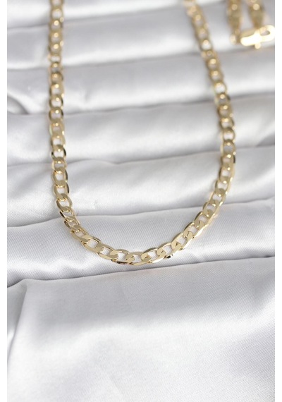 Cm 14k Gold Renk Kalın Zincir Model 60 Cm Kadın Kolye Renk Renk