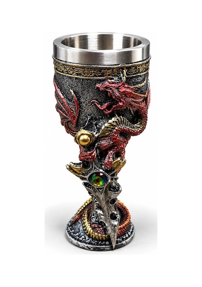 2 Adet Paslanmaz Çelik Kadeh Kupa 3d Kapartmalı Ejderha Tasarımlı Metal Kadeh, İçki Bardağı, Stainless Steel Cup