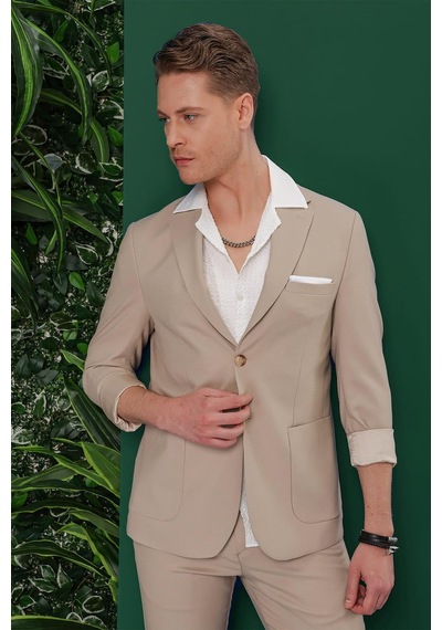 Efor C 639 Slim Fit Bej Spor Ceket Bej