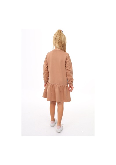 Toontoy Kız Çocuk Baskılı Regular Fit Bisiklet Yaka Uzun Kollu Lastikli Elbise Kahverengi Toontoy Kız Çocuk Baskılı Regular Fit Bisiklet Yaka Uzun Kollu Lastikli Elbise Kahverengi