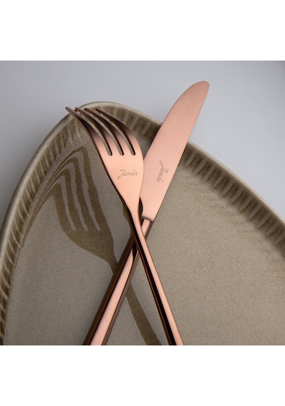 Jumbo 1001 Titanyum Bronz 12 Kişilik 84 Parça Çatal Kaşık Bıçak T