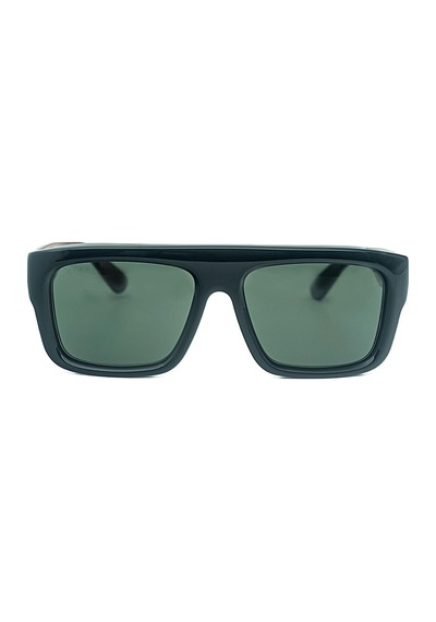 Gucci Gg 1461s 001 55 Unisex Dikdörtgen Siyah Kemik Güneş Gözlüğü