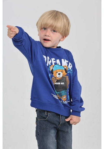 Toontoy Kids Toontoy Erkek Çocuk Dreamer Ayı Baskılı Sweatshirt Saks