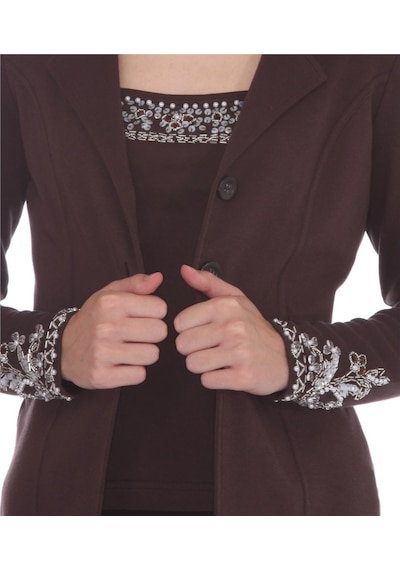 Bulalgiy Kadın Kahverengi Twinset Blazer Ceket - Bga105868Ts