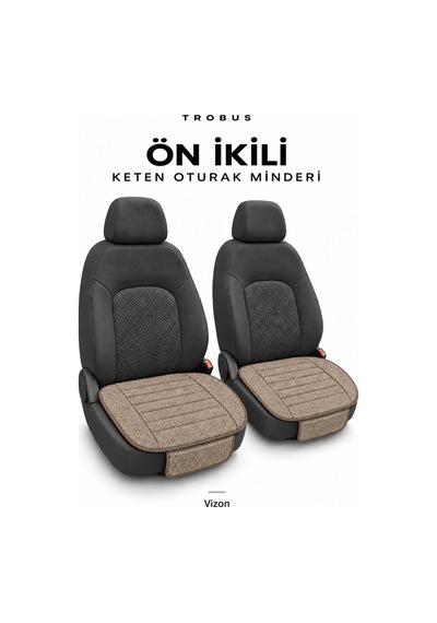 Honda City 2009-2013 Çizgili Keten 3'lü Minder Vizon