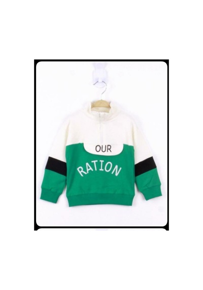 Toontoy Kids Toontoy Erkek Çocuk Ration Baskılı Sweatshirt Yeşil