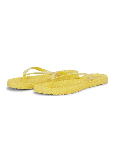 Ilse Jacobsen Pale Banana Cheerful01 - Sarı Simli Parmak Arası Terlik-7020 Sari