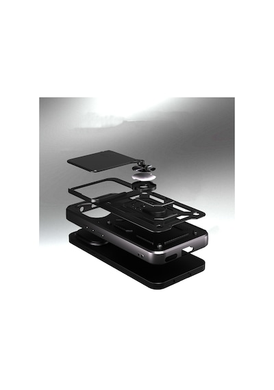 Honor 400 Kılıf Sürgülü Tank Zırh Yüzüklü Mıknatıslı Standlı Kapak S-vega Mavi