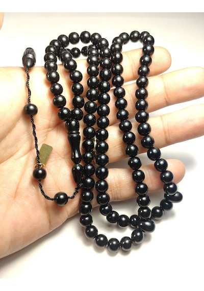 İskeçe Tesbih Exclusive Zeyn Usta Eseri İmzalı Çift Zımpara Çift Cilalı Sıkma Kehribar Namaz Tesbihi 4576