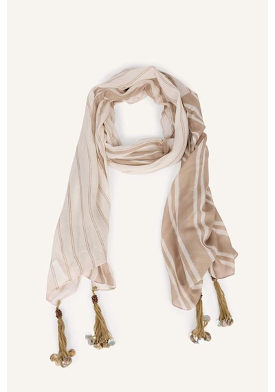 Defacto Fresh Scarfs X Defacto Summer Blocks Krem Viskon Püsküllü Şal I1743ax26smbg201 Bej-bg201