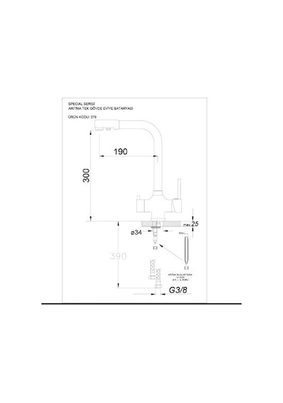 Real Stone BT001 Abant Arıtmalı Kuğu Eviye Bataryası - Antrasit