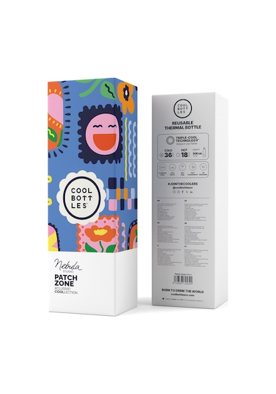 Cool Bottles The Bolttle Patch Zone Termos Matara 500 Ml Çok Renkli